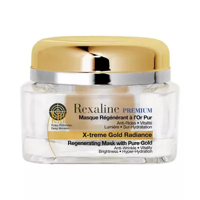 Омолоджуюча маска для обличчя з частинками золота 24K Rexaline PREMIUM LINE-KILLER X-Treme Gold Radiance Mask