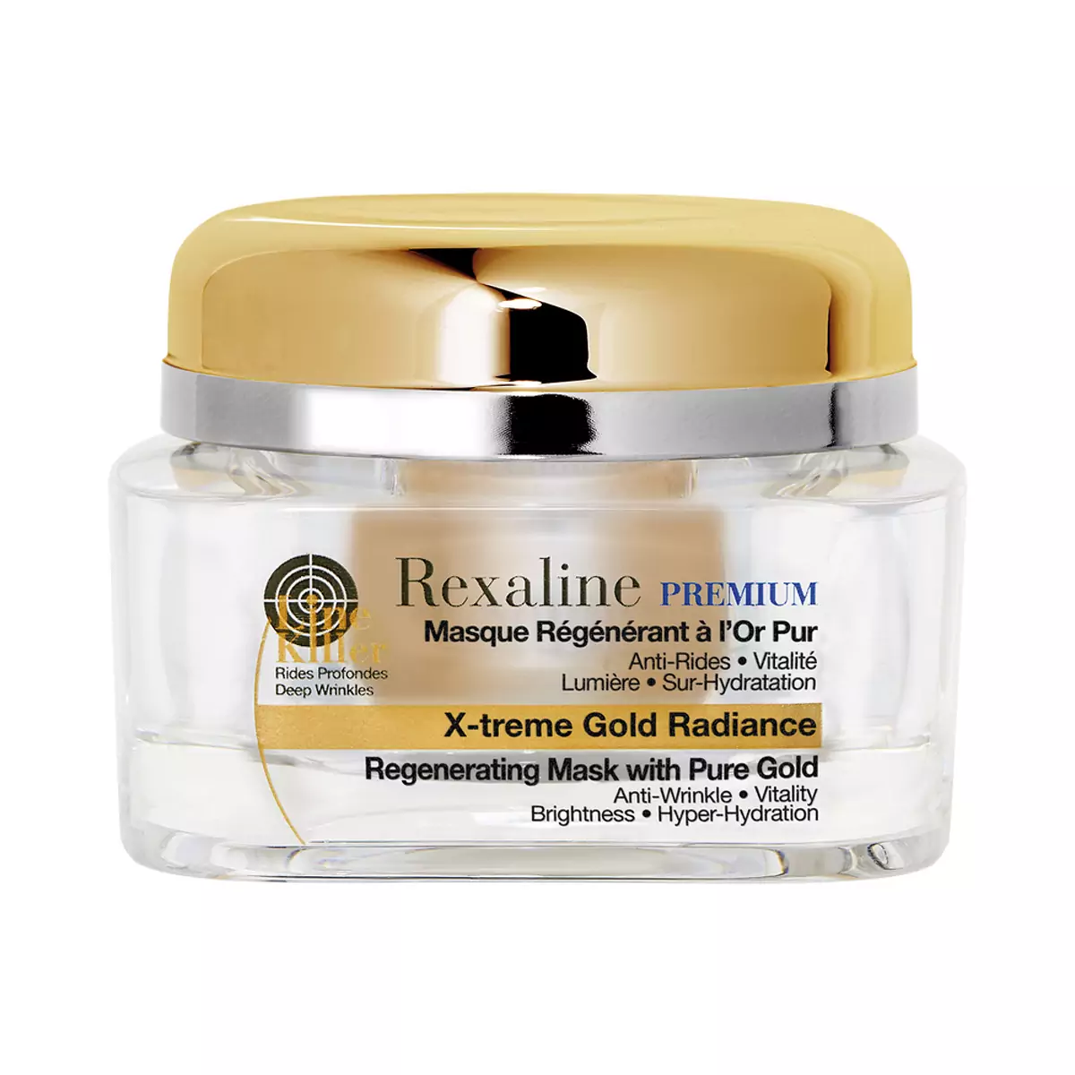 Омолаживающая маска для лица с частицами золота 24K Rexaline PREMIUM LINE-KILLER X-Treme Gold Radiance Mask