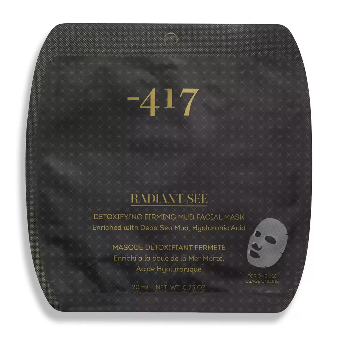 Маска-детокс зміцнююча тканинна з гряззю Мертвого моря Minus 417 Radiant detoxifying firming mud facial mask