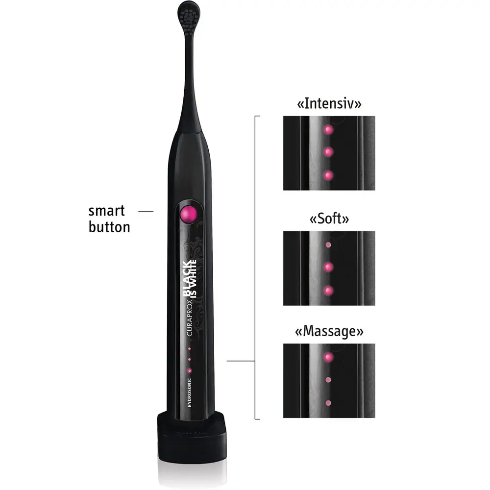 Звукова зубна щітка Curaprox Hydrosonic Black is White