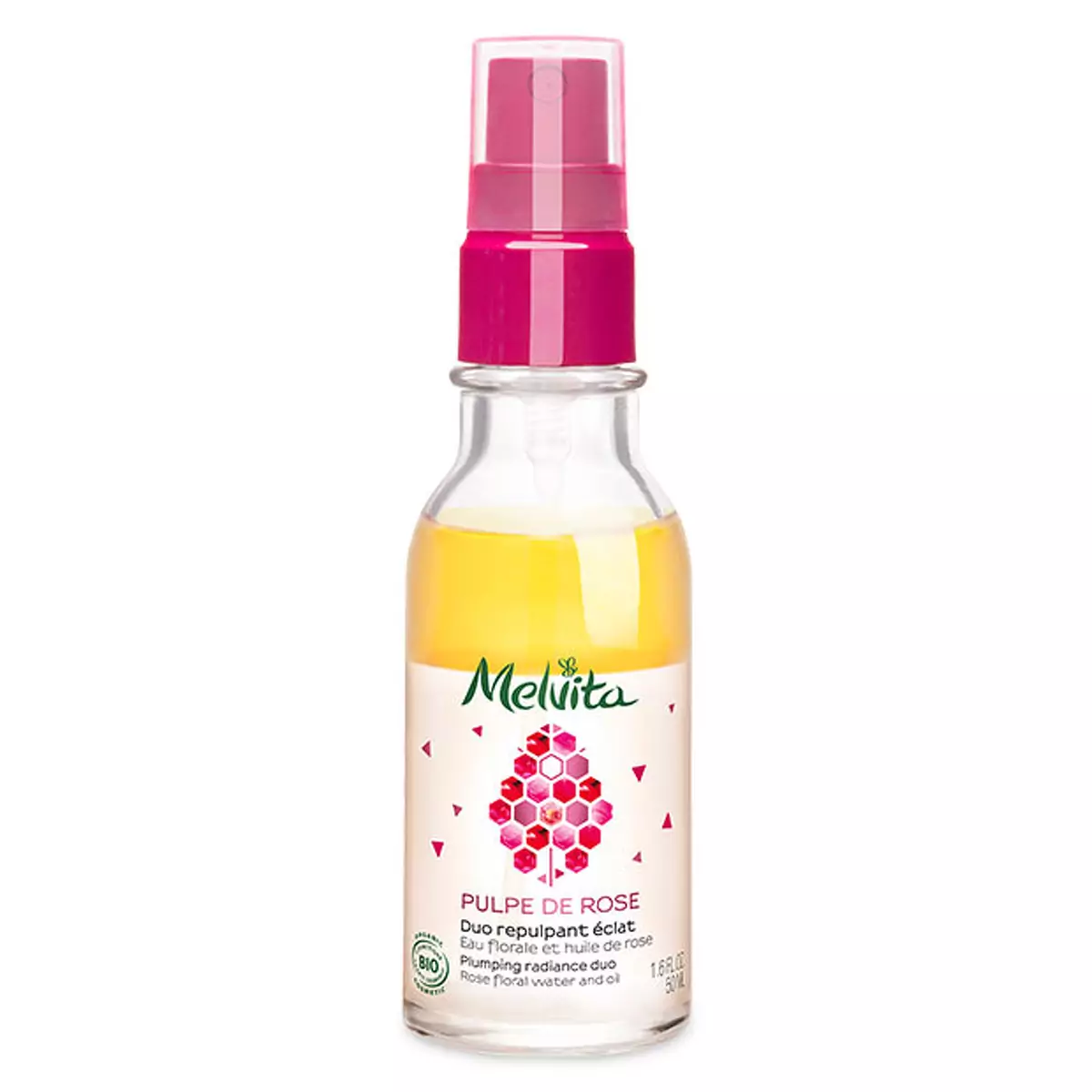 Двухфазная сыворотка Упругость Melvita Pulpe de RoseOrganic Plumping Radiance Duo