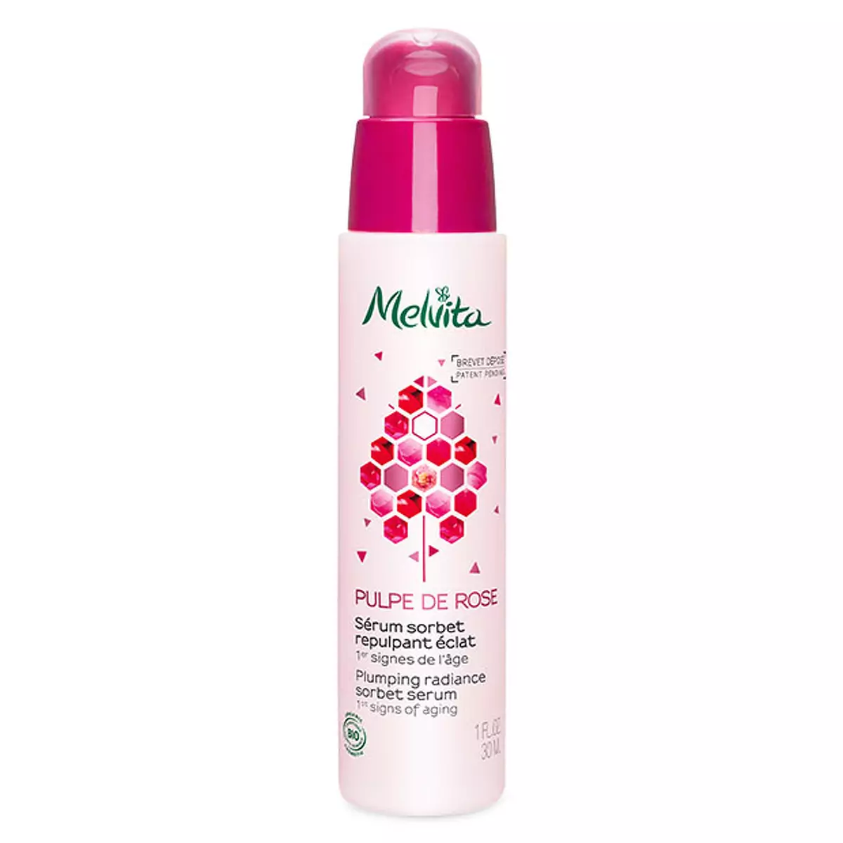 Сыворотка сорбет для упругости кожи Melvita Pulpe de Rose Organic Plumping Radiance Serum