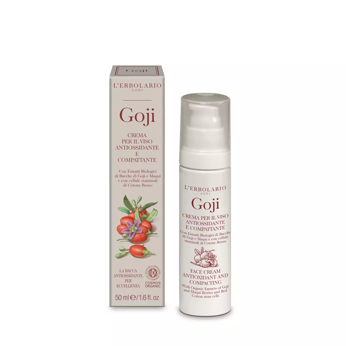 Крем – антиоксидант для обличчя Годжі L'Erbolario Goji Crema per il Viso antiossidante e compattante