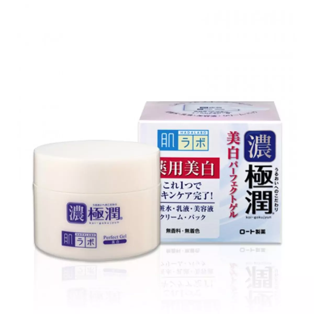 Отбеливающий гиалуроновый гель для лица с арбутином HADA LABO Koi-Gokujyun Whitening Perfect Gel