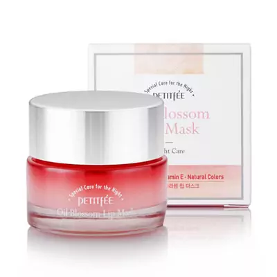 Нічна маска для губ з вітаміном Е і олією камелії PETITFEE Oil Blossom Lip Mask