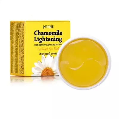 Гідрогелеві освітлюючі патчі для очей з екстрактом ромашки PETITFEE Chamomile Lightening Hydrogel Eye Mask