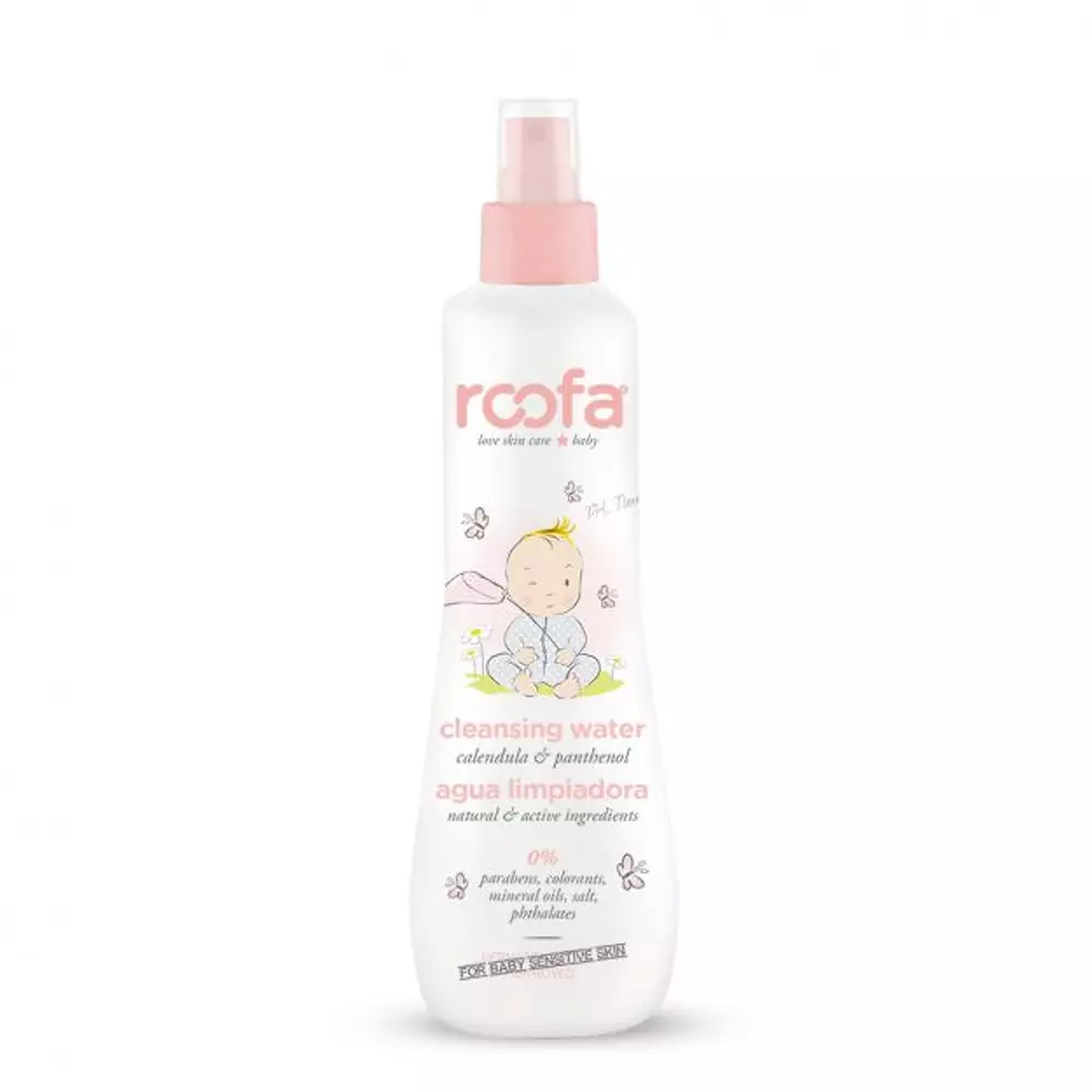 Натуральна очищаюча вода з календулою і пантенолом Roofa Cleansing water with Calendula and Panthenol
