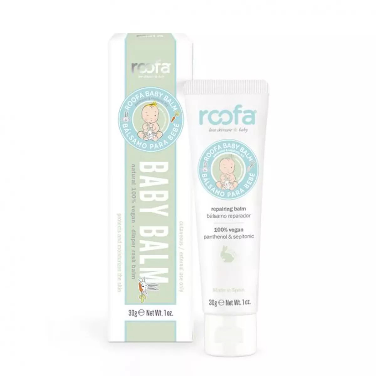 Детский бальзам с пантенолом и сепитоником 100% веган Roofa Baby Balm with Panthenol and Sepitonic 100 % Vegan