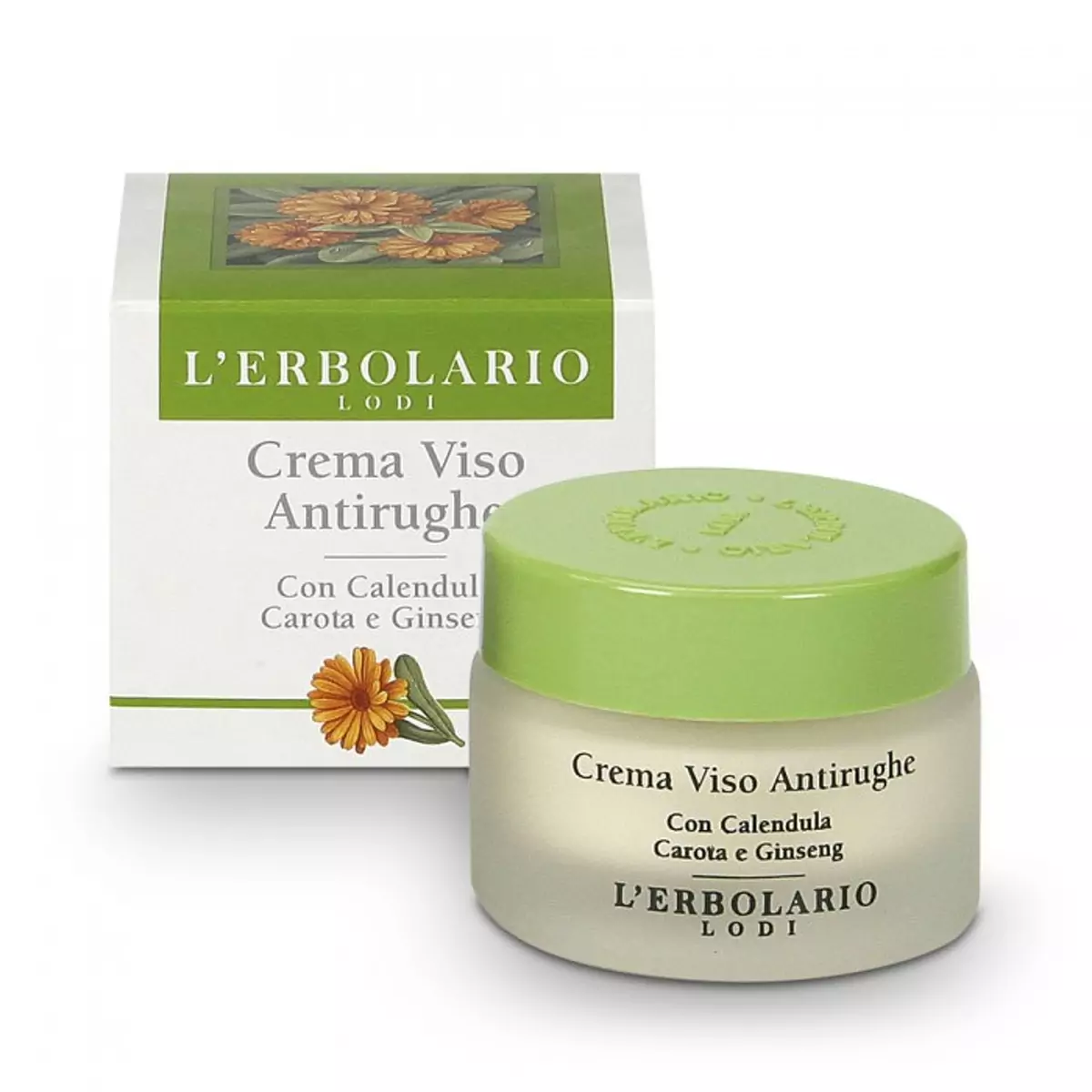 Крем от морщин с Календулой и Женьшенем L\'Erbolario Crema Viso Antirughe Calendula, Carota e Ginseng