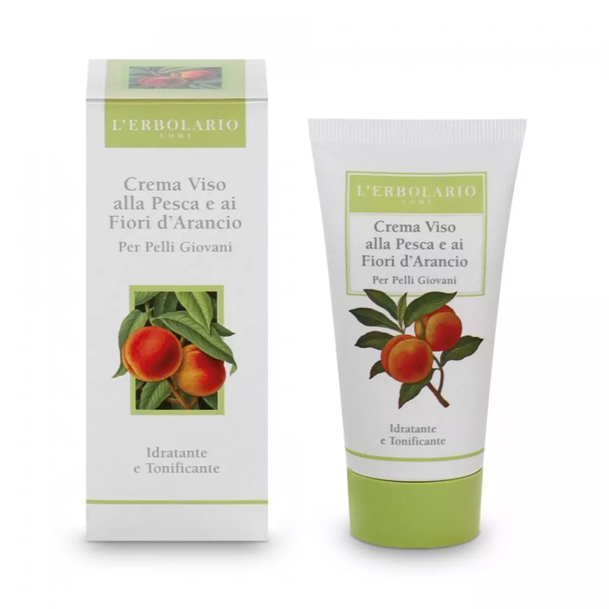 Крем для лица с Персиком и цветами Апельсинового Дерева L\'Erbolario Crema Viso alla Pesca e ai Fiori d\'Arancio