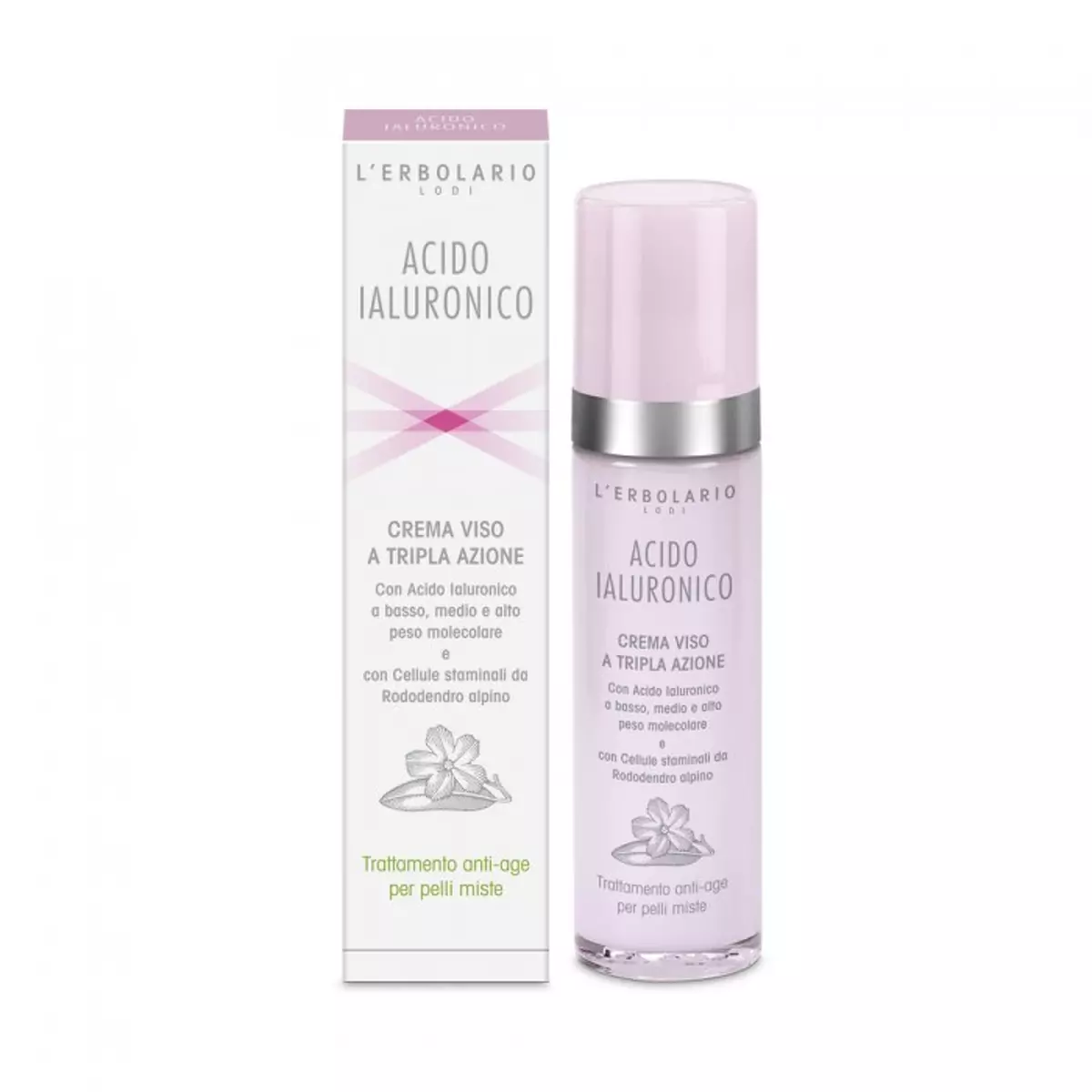 Крем с гиалуроновой кислотой для смешанной кожи лица L\'Erbolario Acido Ialuronico Crema Viso a Tripla Azione