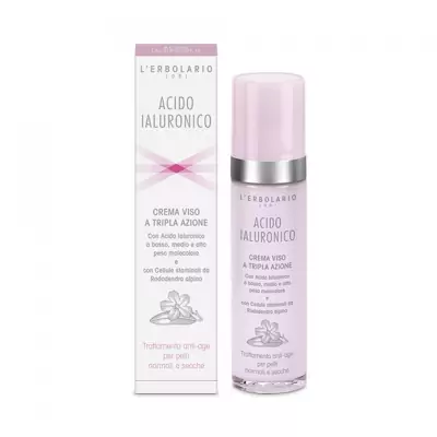 Крем с гиалуроновой кислотой для нормальной и сухой кожи лица L'Erbolario Acido Ialuronico Crema Viso a Tripla Azione