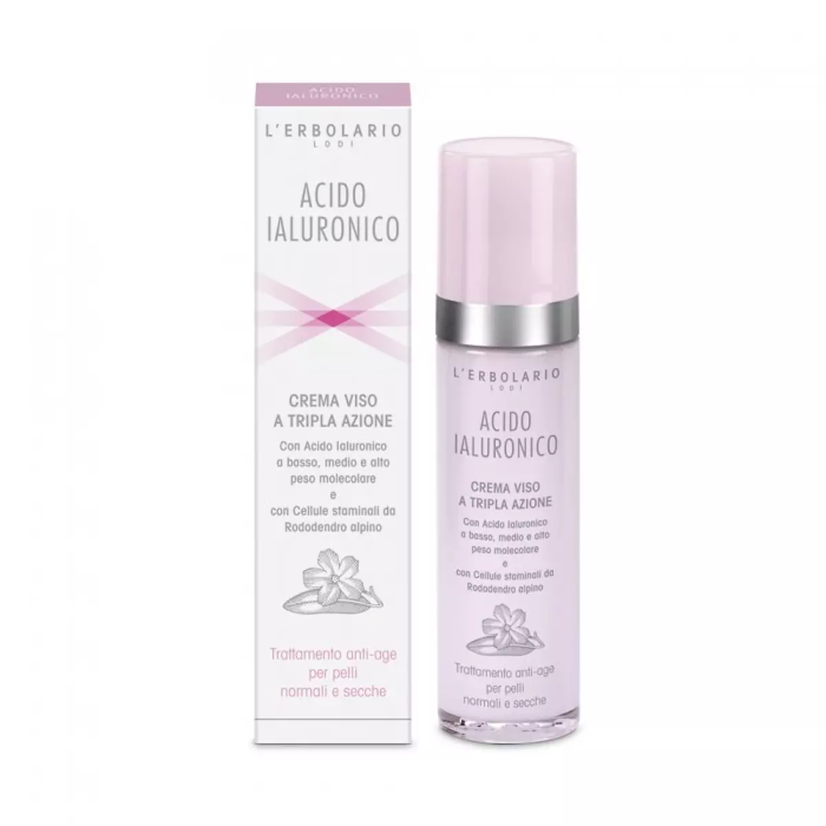 Крем с гиалуроновой кислотой для нормальной и сухой кожи лица L\'Erbolario Acido Ialuronico Crema Viso a Tripla Azione