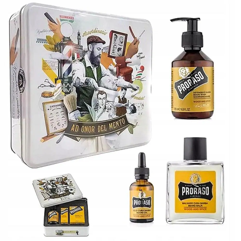 Вінтажний набір для догляду за бородою Proraso Beard Kit Wood and Spice 