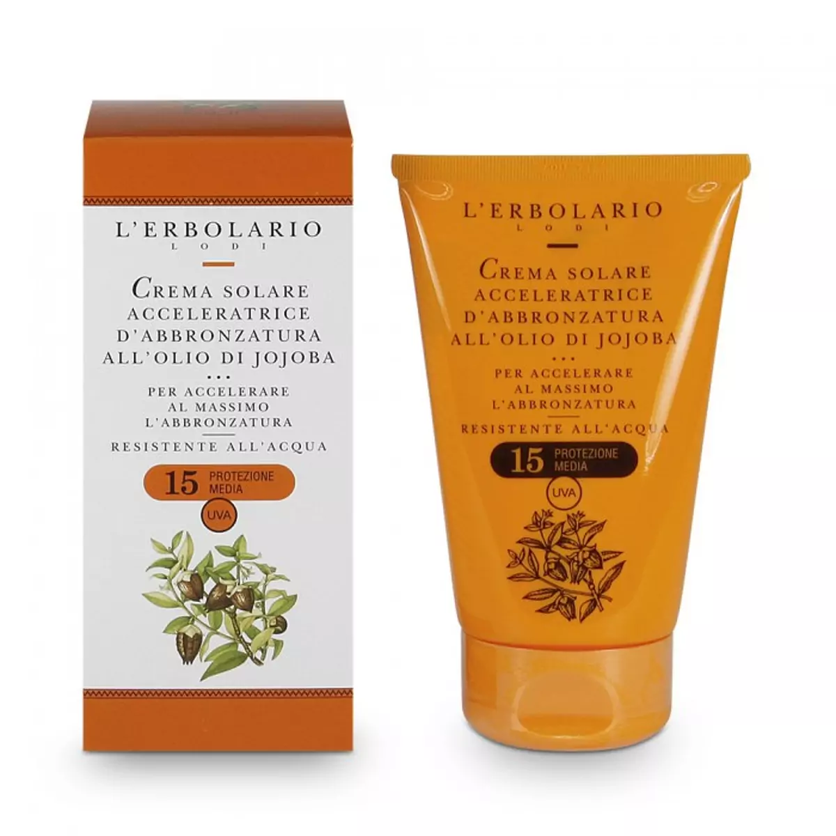 Крем для швидкої засмаги з олією Жожоба SPF 15 L'Erbolario Crema Solare D'Abbronzatura