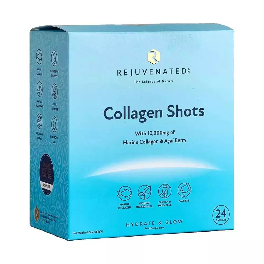 Коллагеновые шоты для красивой кожи с ягодами Асаи 24 саше Rejuvenated Сollagen Shots 10 000 mg per serving