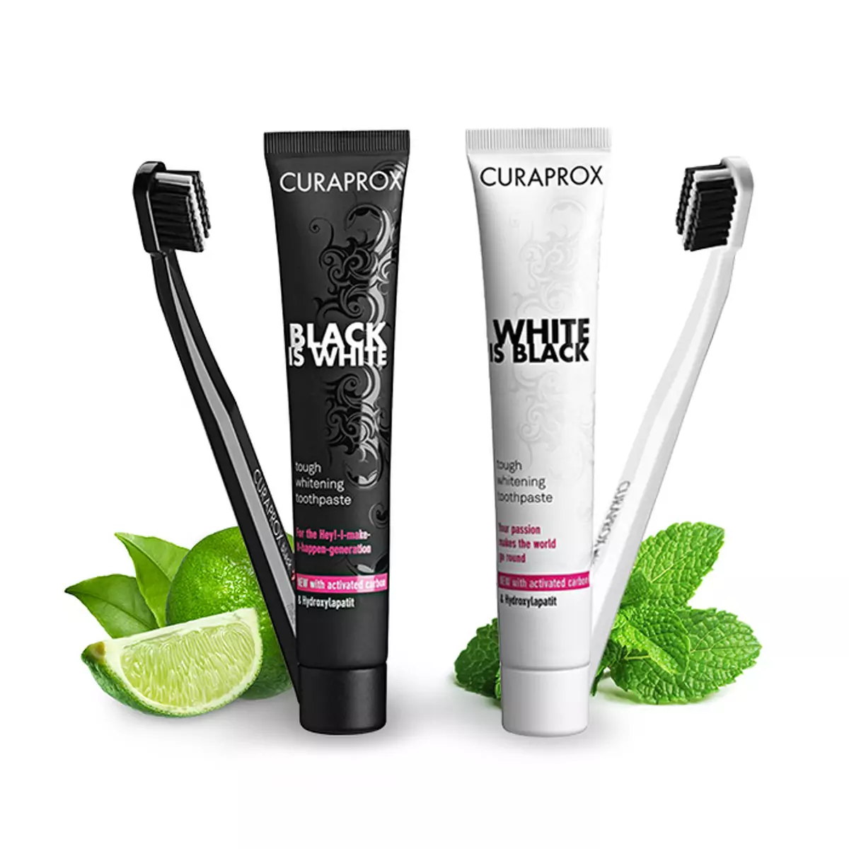 Набір Curaprox Black is White відбілююча паста + щітка