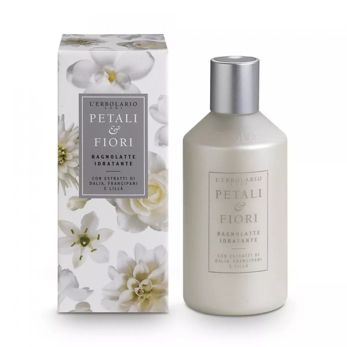 Мийне молочко Пелюстки та Квіти L'Erbolario Bagnolatte Idratante Petali & Fiori