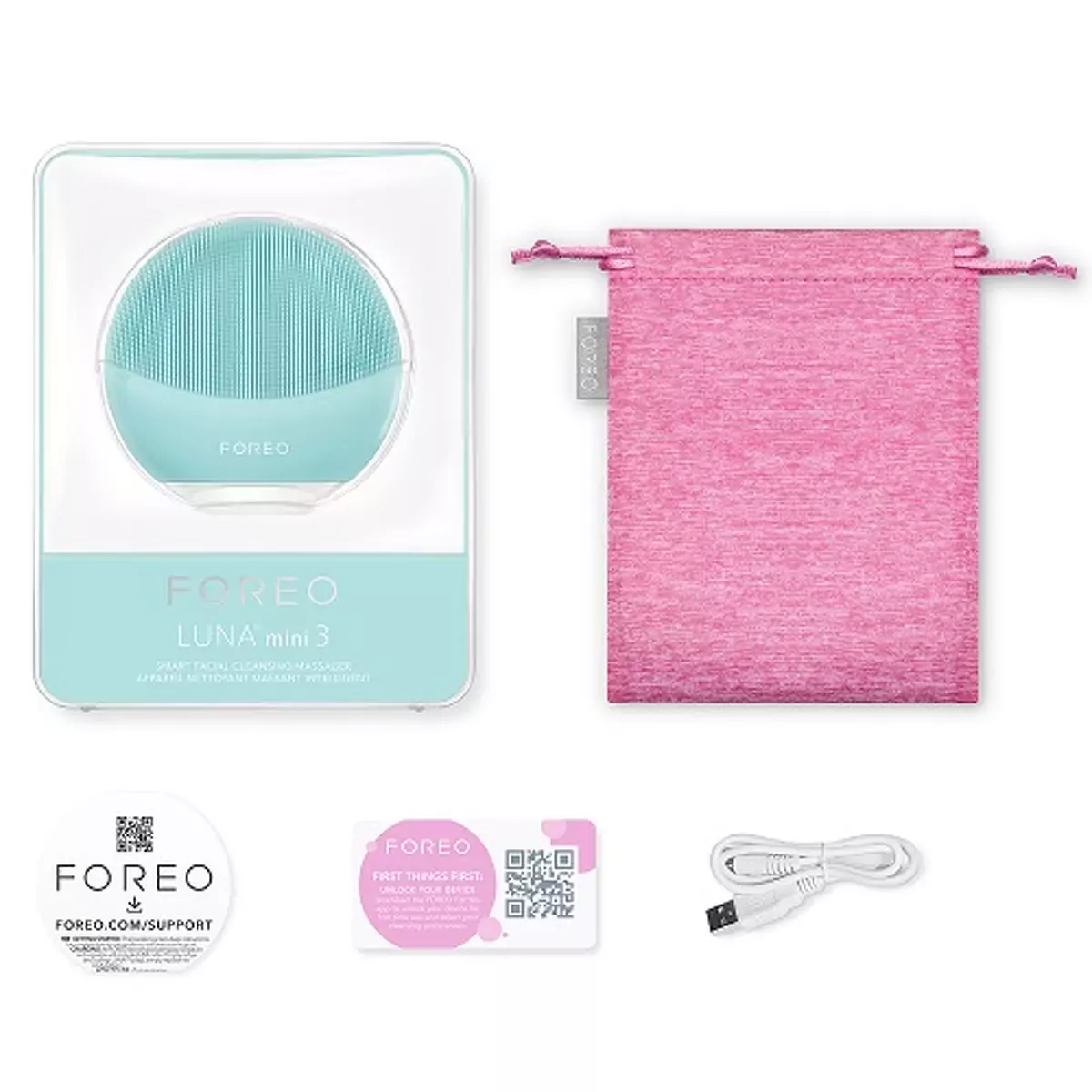 Модернізований очищуючий масажер для обличчя FOREO LUNA mini 3 Mint