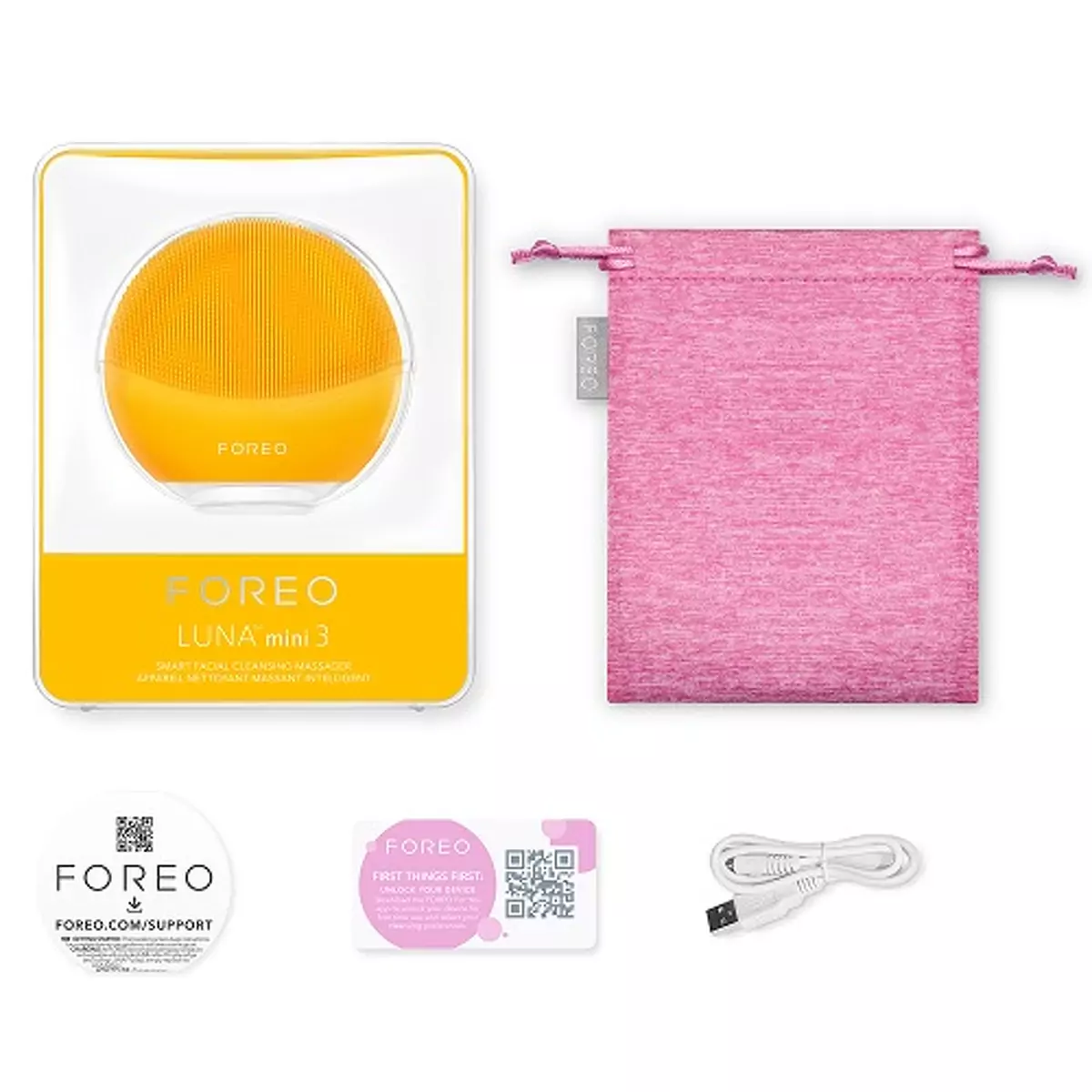 Модернізований очищуючий масажер для обличчя FOREO LUNA mini 3 Sunflower Yellow