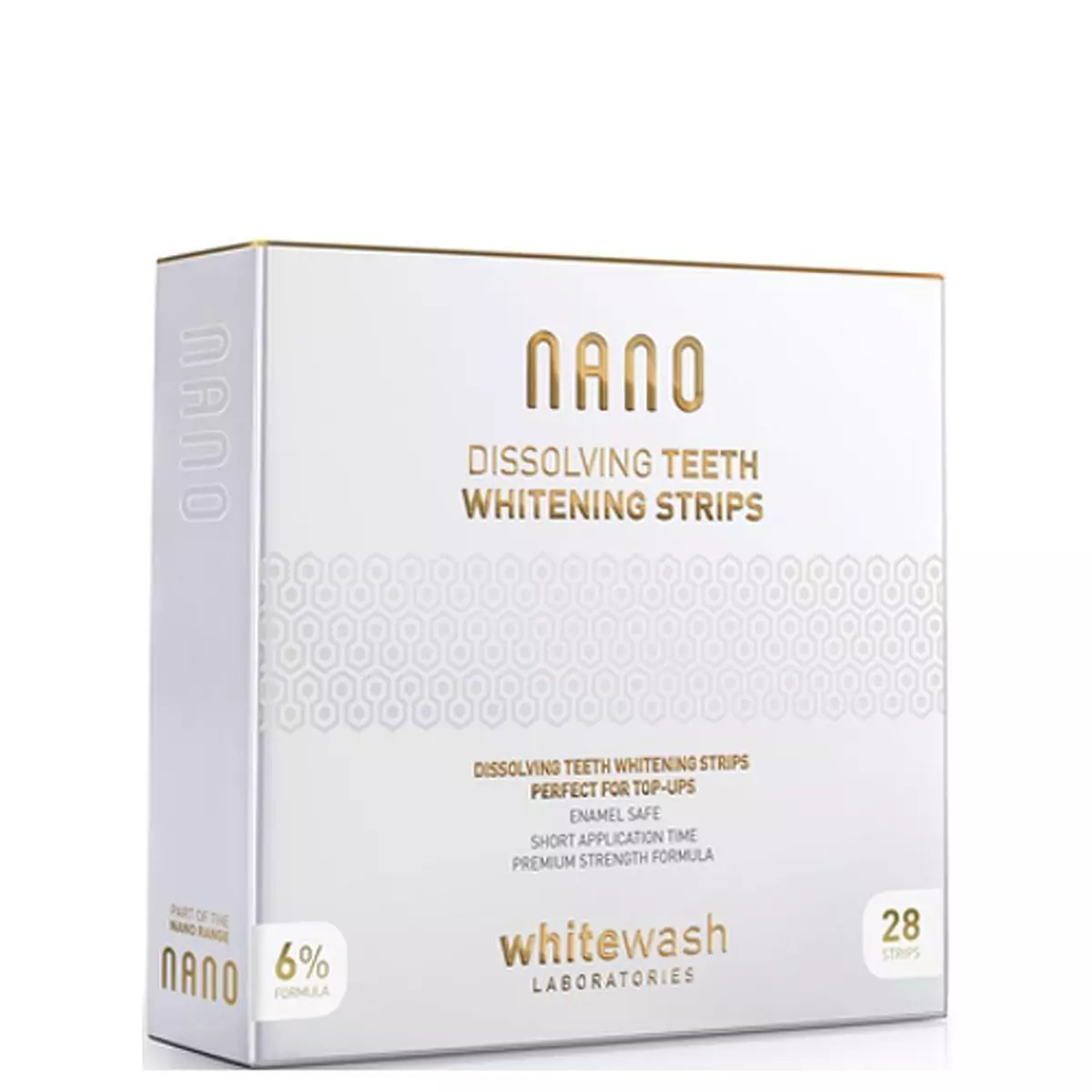 Профессиональные растворимые отбеливающие полоски WhiteWash Laboratories Nano Dissolving Teeth Whitening Strips
