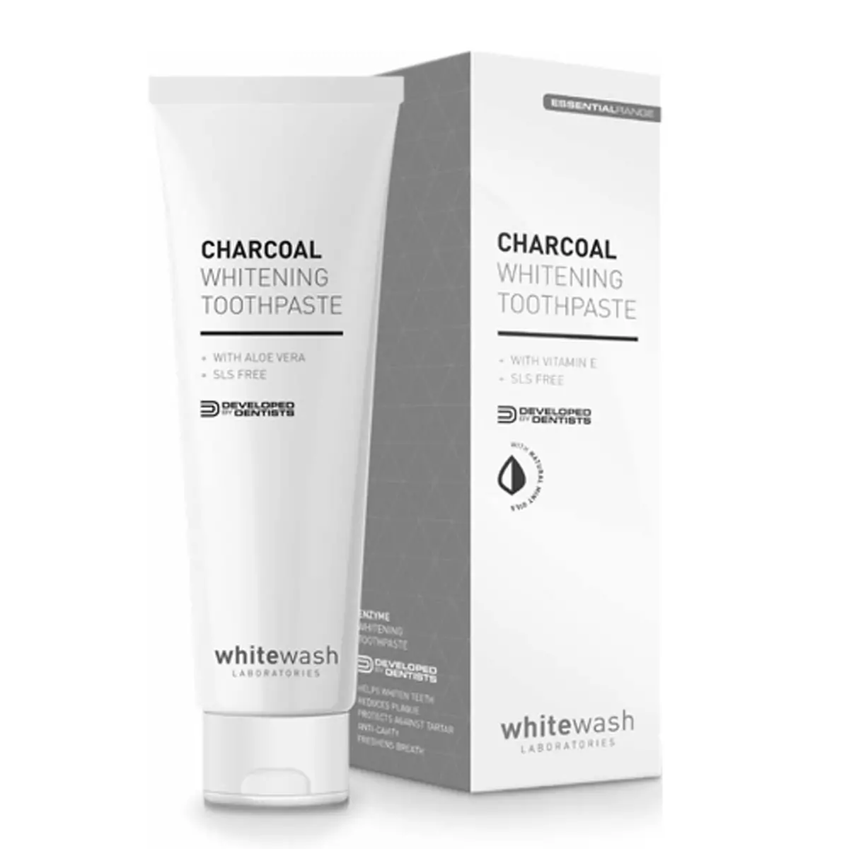 Зубная паста отбеливающая с активированным древесным углем WhiteWash Laboratories Charcoal Whitening Toothpaste