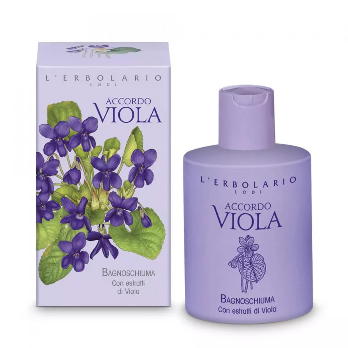 Пена для ванны-гель для душа Фиалка L\'Erbolario Accordo Viola Bagnoschiuma