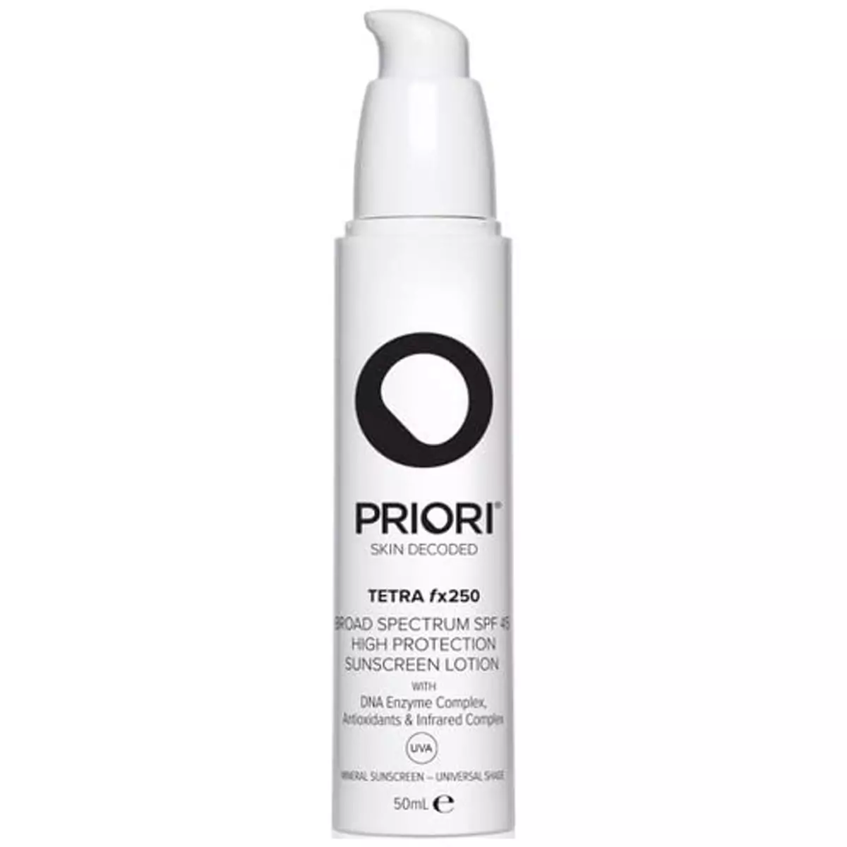 Увлажняющий крем для лица без тона PRIORI TETRA fx250 Broad Spectrum SPF45 Universal