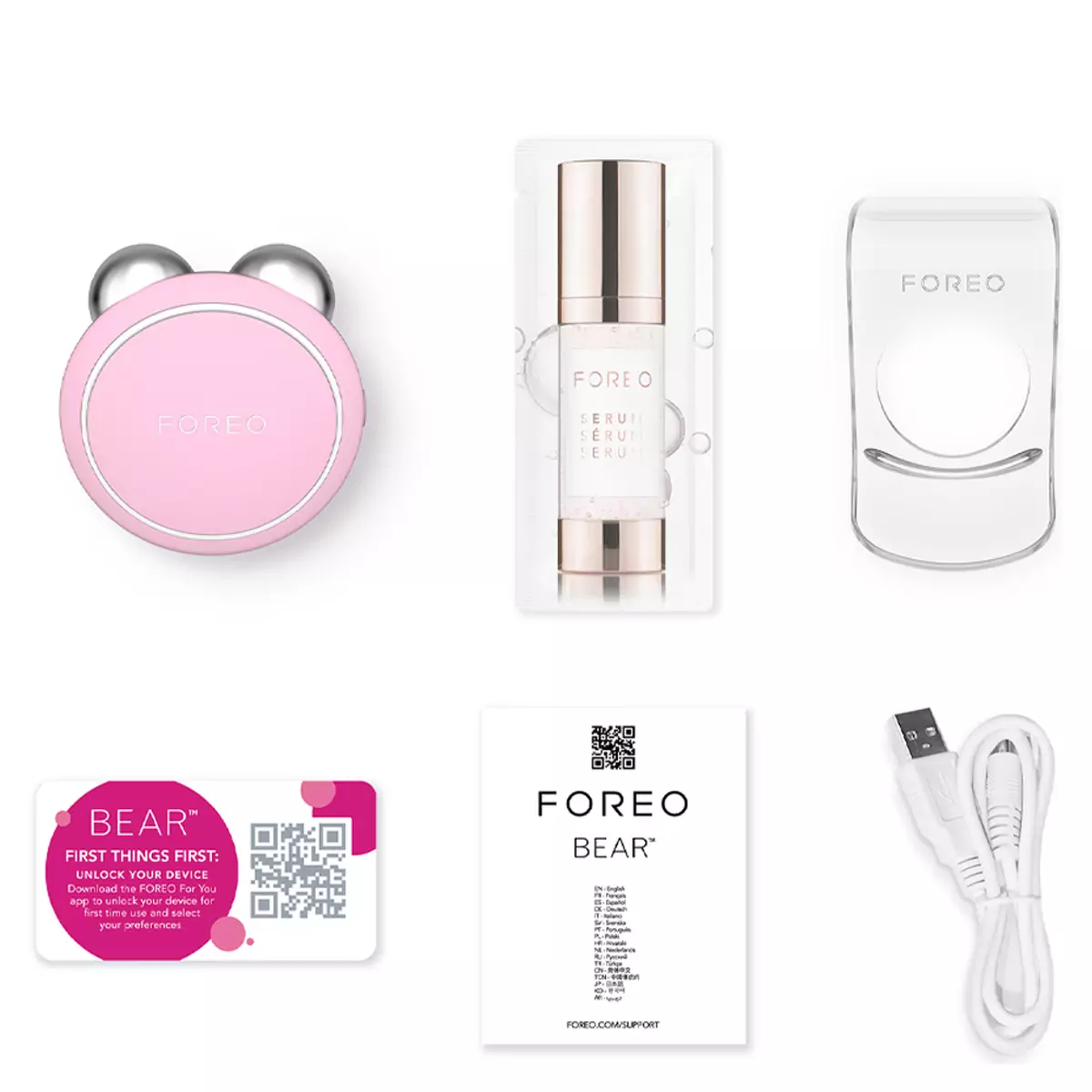Цілеспрямоване мікротокове зміцнення шкіри обличчя Foreo BEAR Mini Pearl Pink