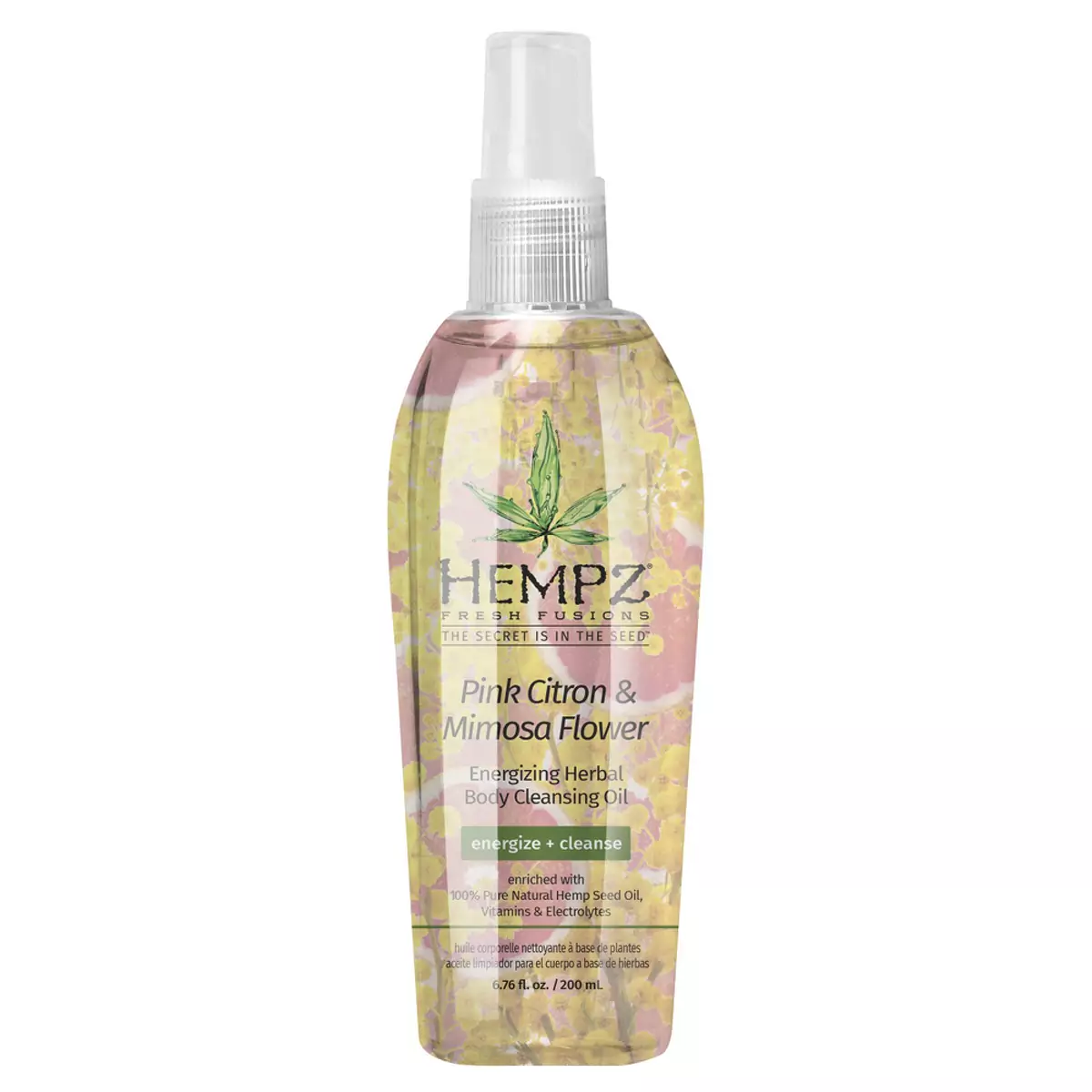 Очищающее масло для душа Розовый лимон-Мимоза Hempz Pink Citron and Mimosa Flower Energizing Herbal Body Cleansing Oil