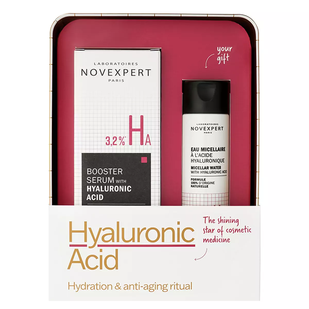 Сыворотка бустер с гиалуроновой кислотой и мицеллярная вода Novexpert Box Booster Serum with Hyaluronic Acid and Micellar Water