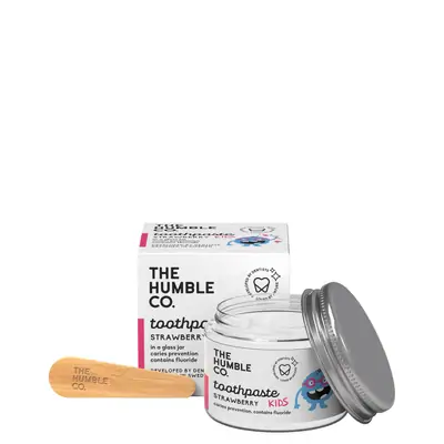 Детская зубная паста реминерализующая в стекляной банке Клубника The Humble Co Toothpaste in Glass Jar Kids Strawberry