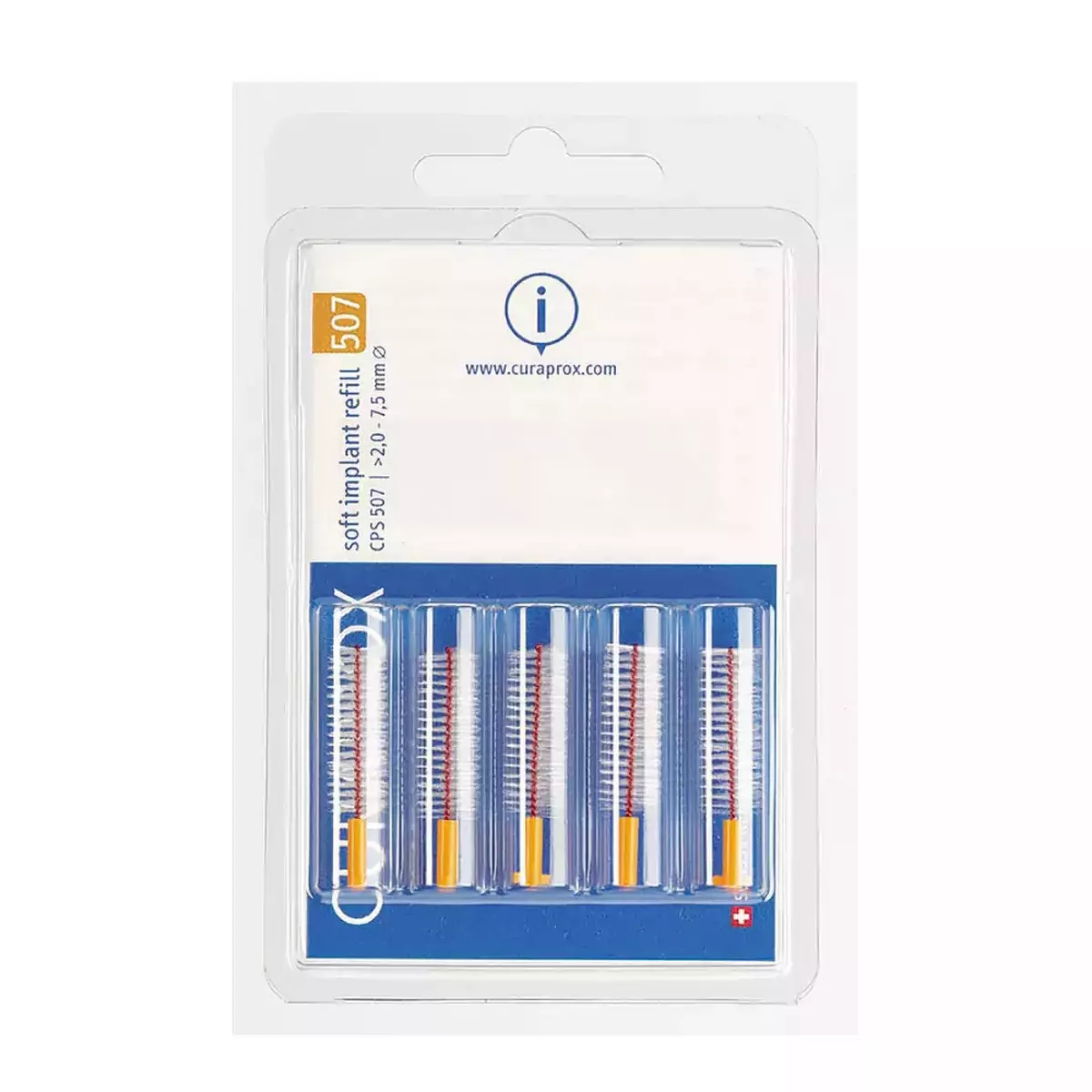 Набір йоршиків для імплантів Curaprox CPS 507 Soft Implant 7.5 mm