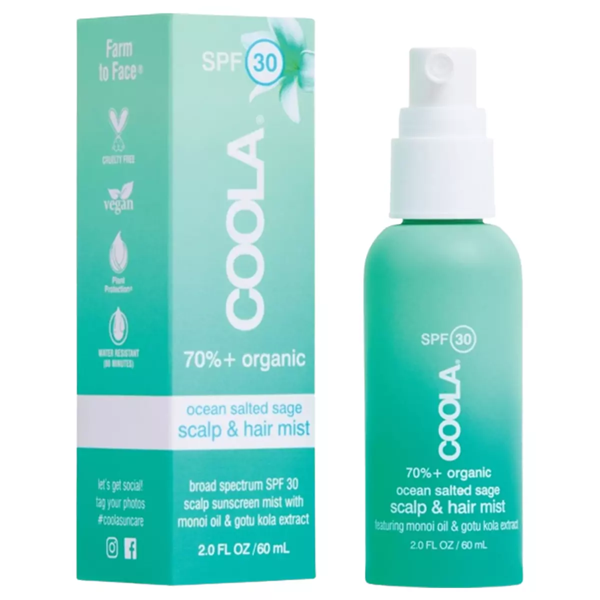 Сонцезахисний спрей для шкіри голови та волосся SPF 30 COOLA Scalp and Hair Mist Organic Sunscreen