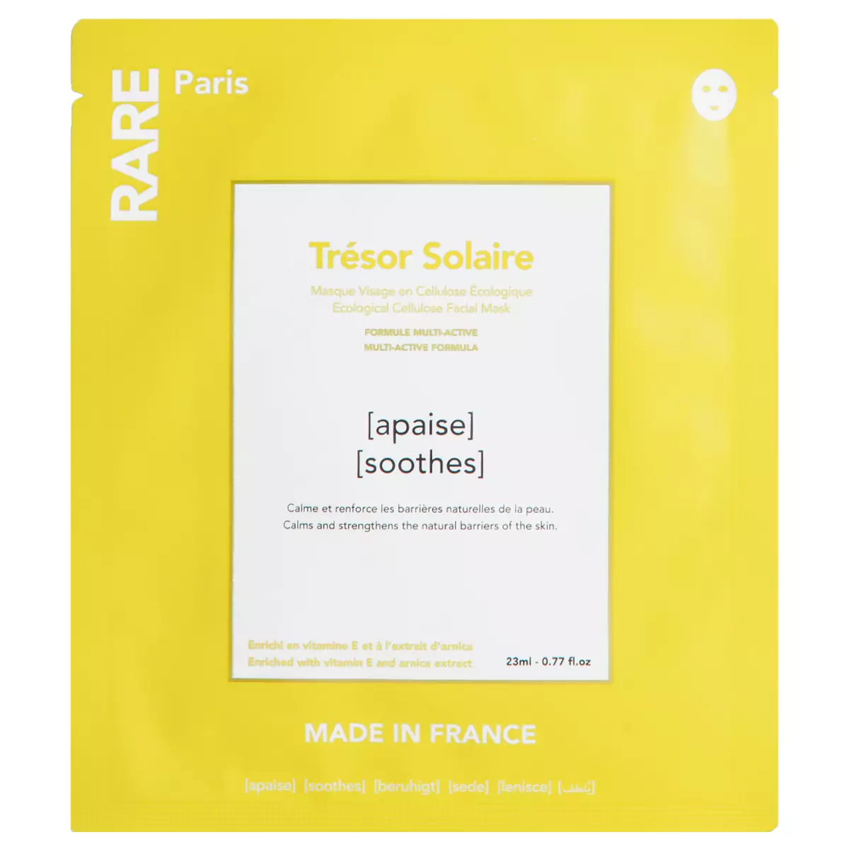 Успокаивающая маска для лица с витамином Е и экстрактом арники RARE Paris Tresor Solaire Soothing Face Mask