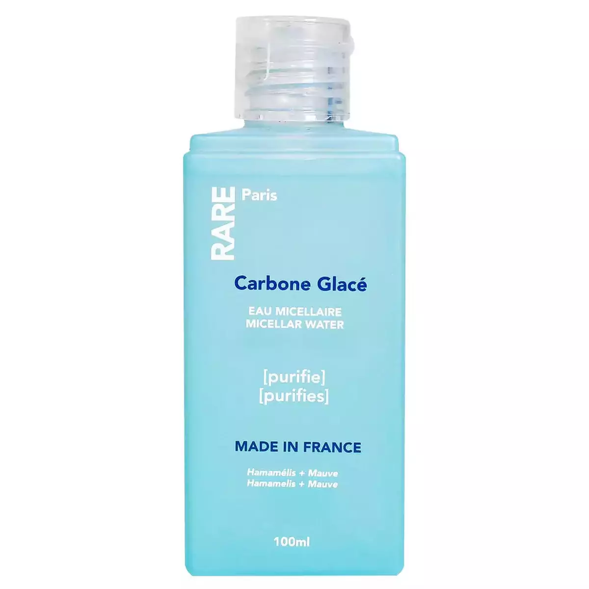 Мицеллярная вода с гамамелисом и экстрактом мальвы RARE Paris Carbone Glace Purifying Micellar Water